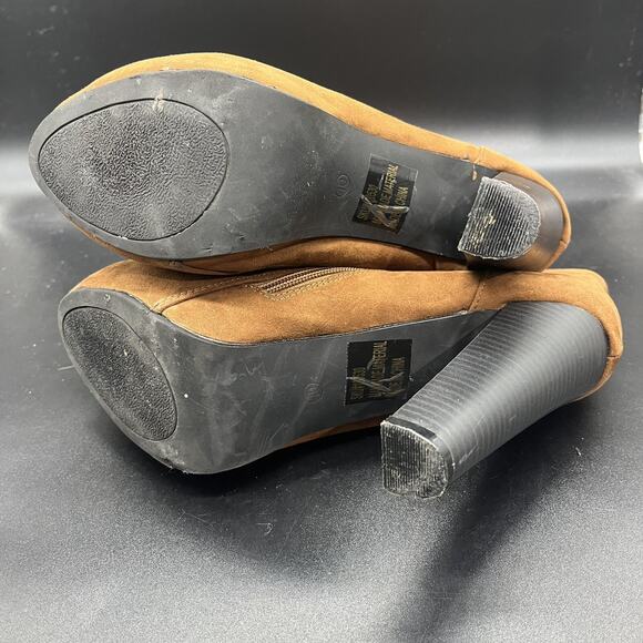 Torrid Womens 10 Brown Suede Lace Up Heeled Combat Booties - Picture 8 of 9